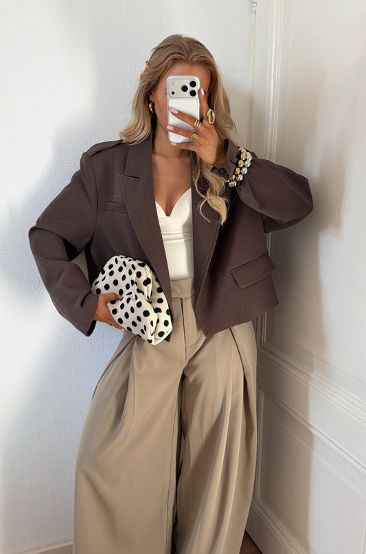 BACK SOON - Dot clutch wit / zwart