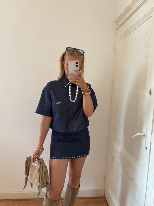 Benthe studs skirt denim