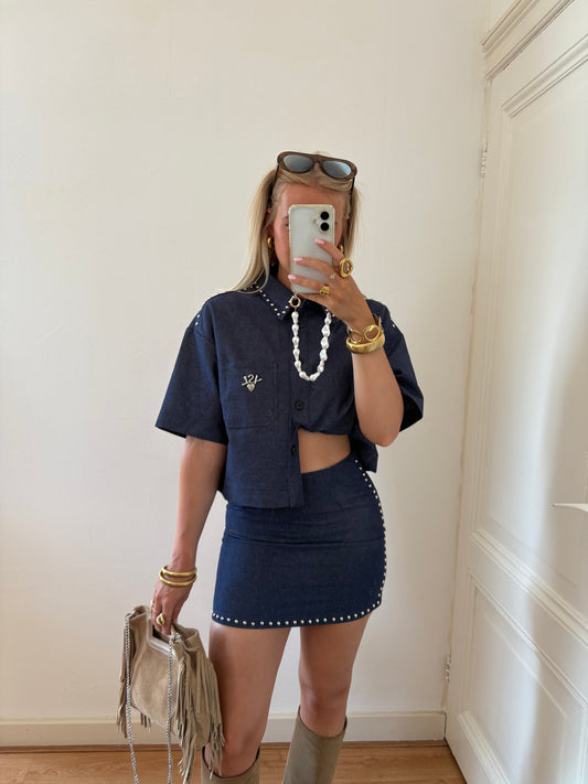 Benthe studs skirt denim