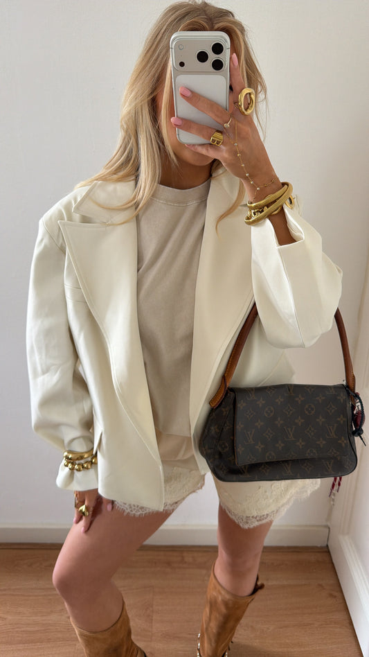 CROPPED BLAZER ECRU