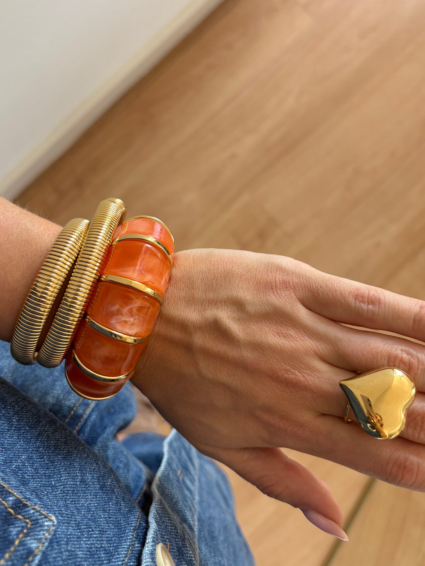 Indigo bangle oranje