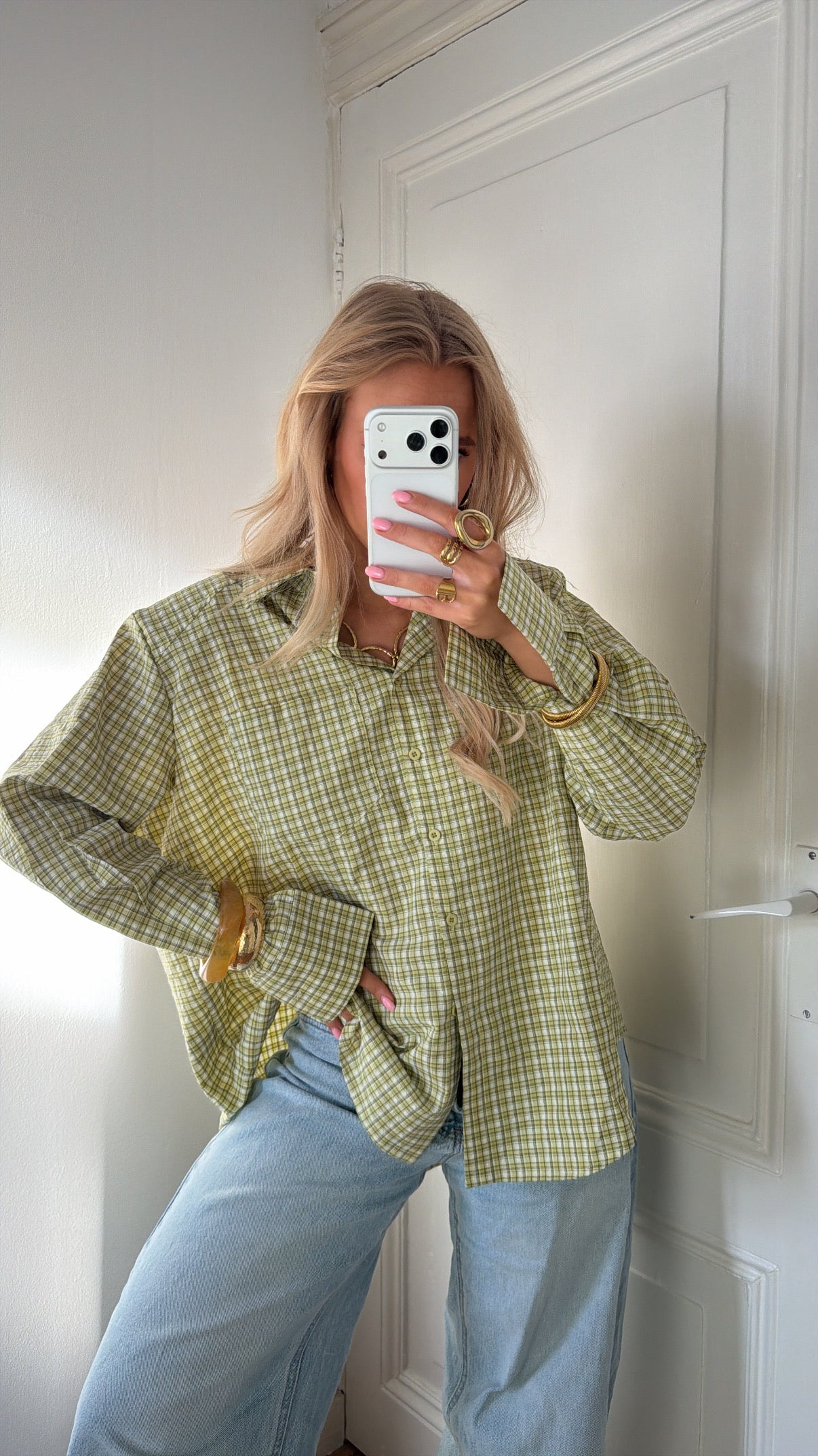 Chiara checkered blouse groen