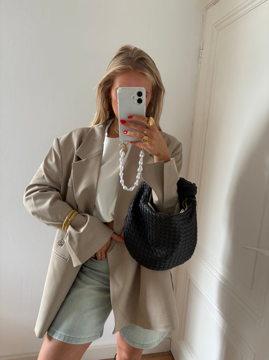 Knotted bag zwart