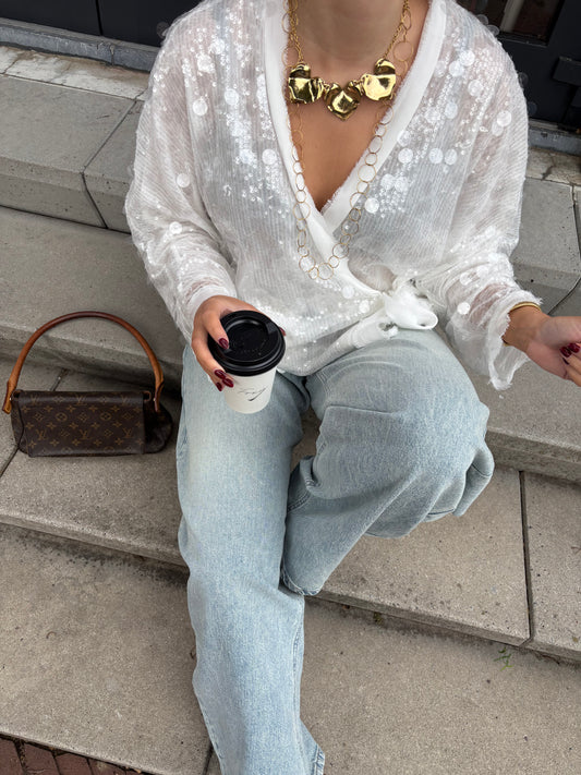 Jade glitter blouse