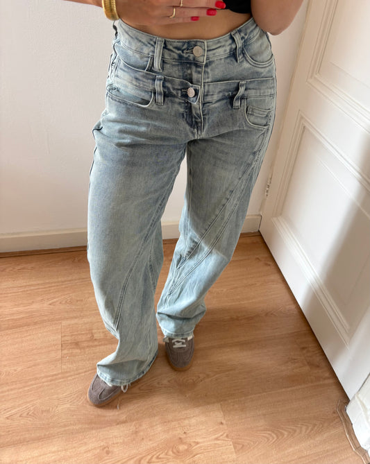 Stretch - Elena double wide leg jeans