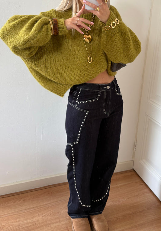 Stacey balloon studs jeans