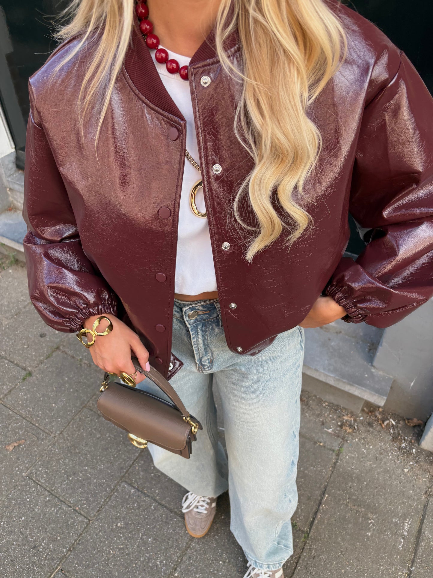 Britt bomberjack - burgundy