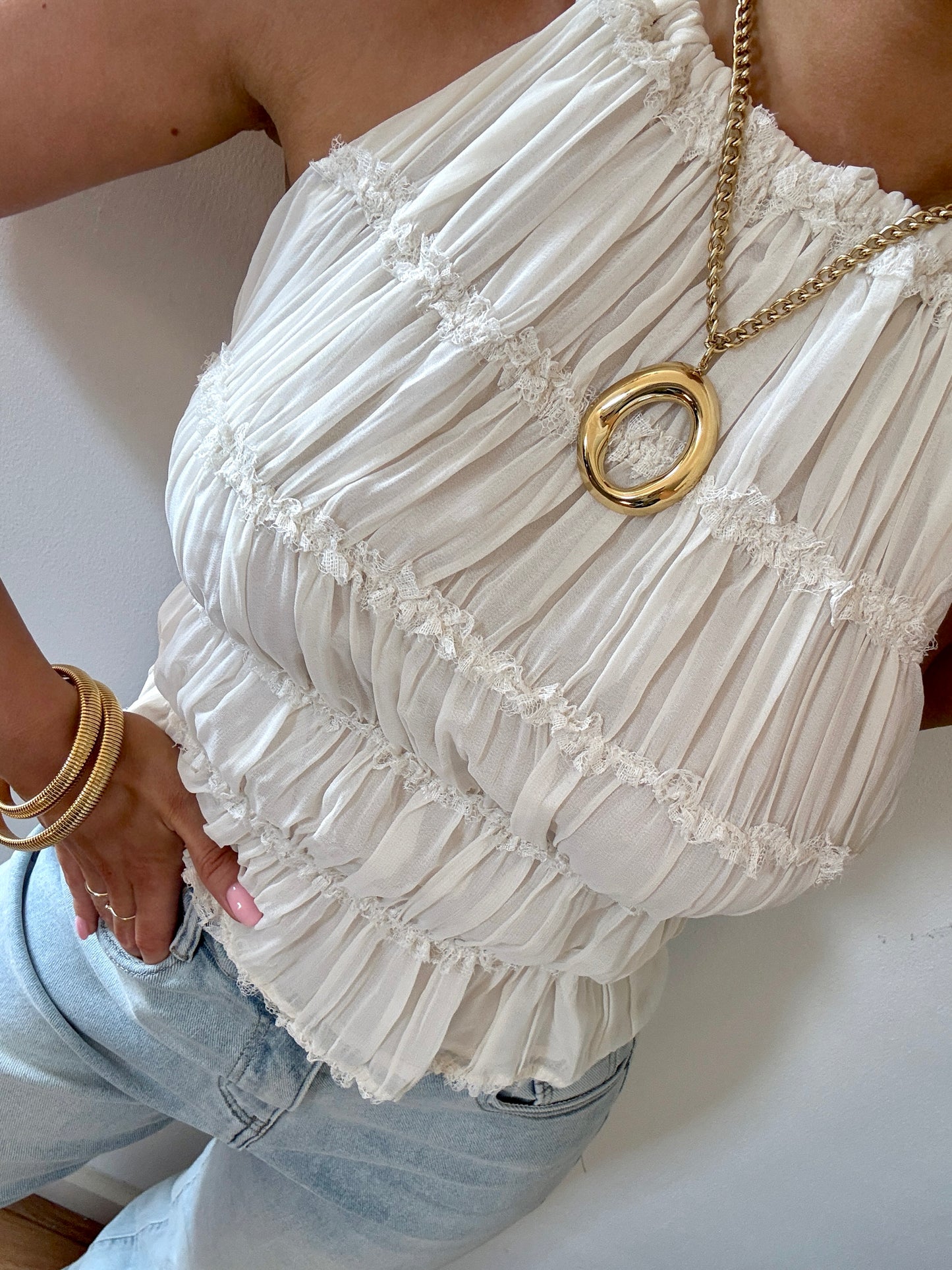 Lise open back top - wit