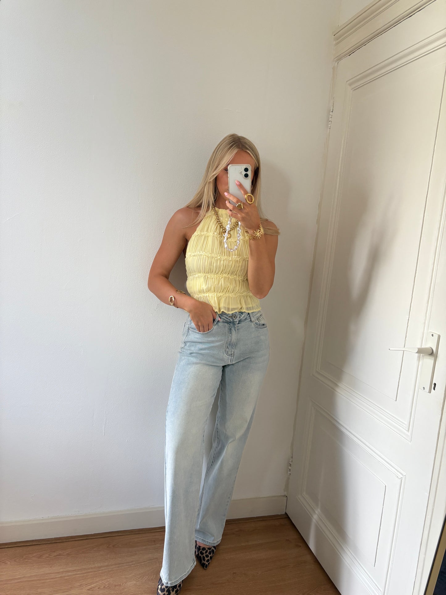 Lise open-back top - butter yellow