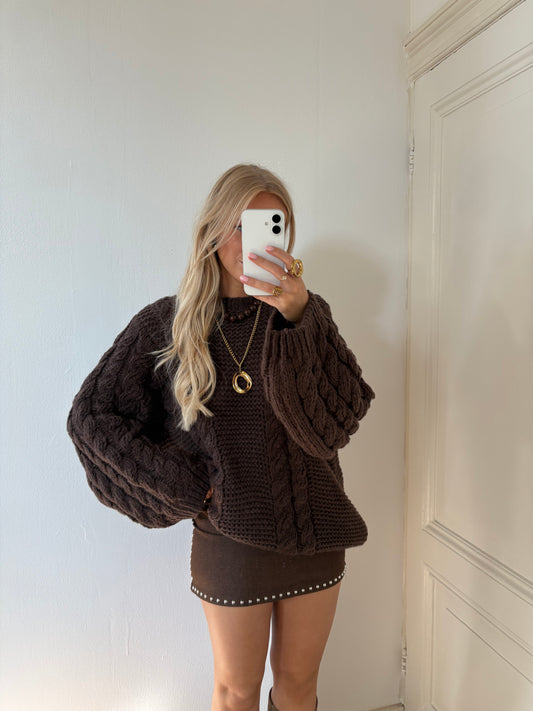Lea kable knit bruin