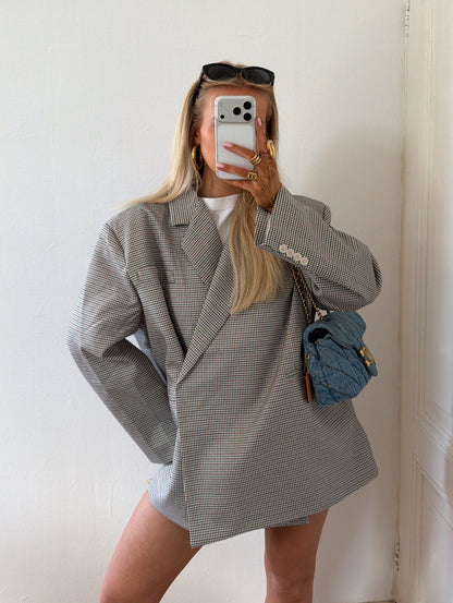 OVERSIZED BLAZER CHECKERED MULTICOLOR