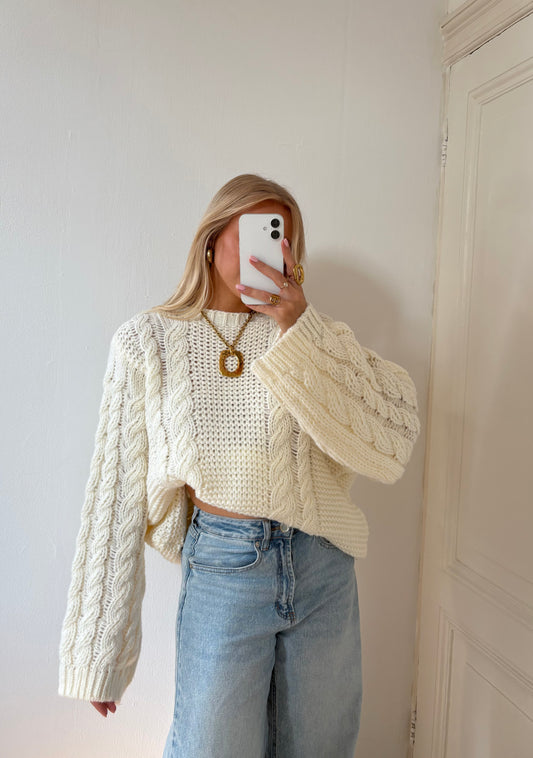 Lea kable knit - white