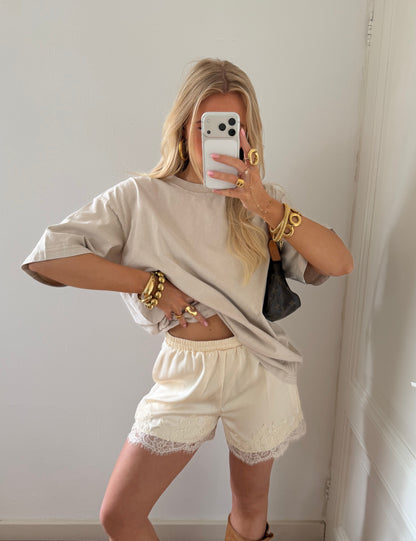 SATIN SHORT ECRU
