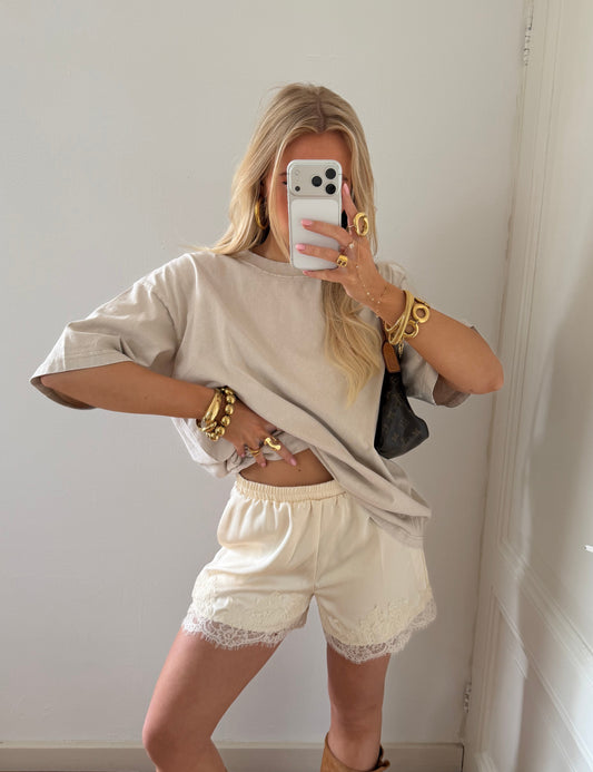 SATIN SHORT ECRU