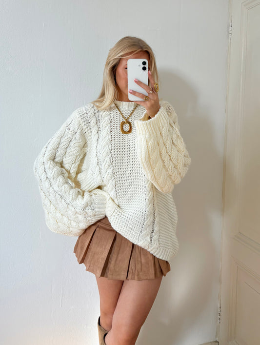 Lea kable knit - white