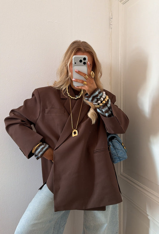 Carmen oversized blazer bruin