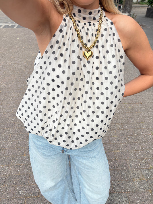 Lauren dot top - white