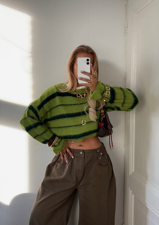 Ruby striped knit groen/donker groen