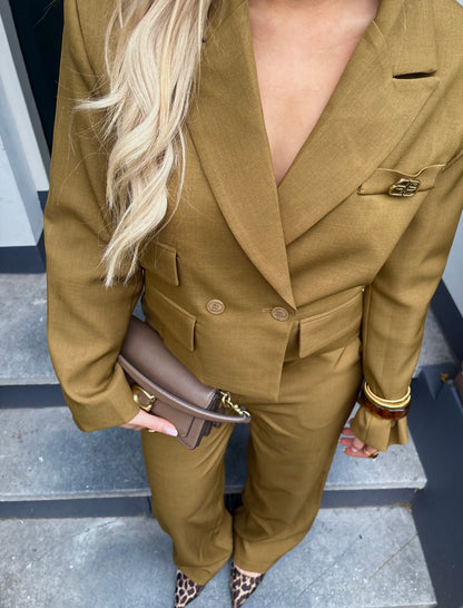 Robin cropped blazer groen