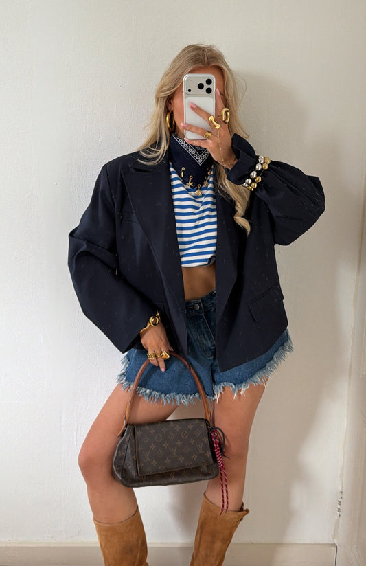 CROPPED BLAZER MARINE