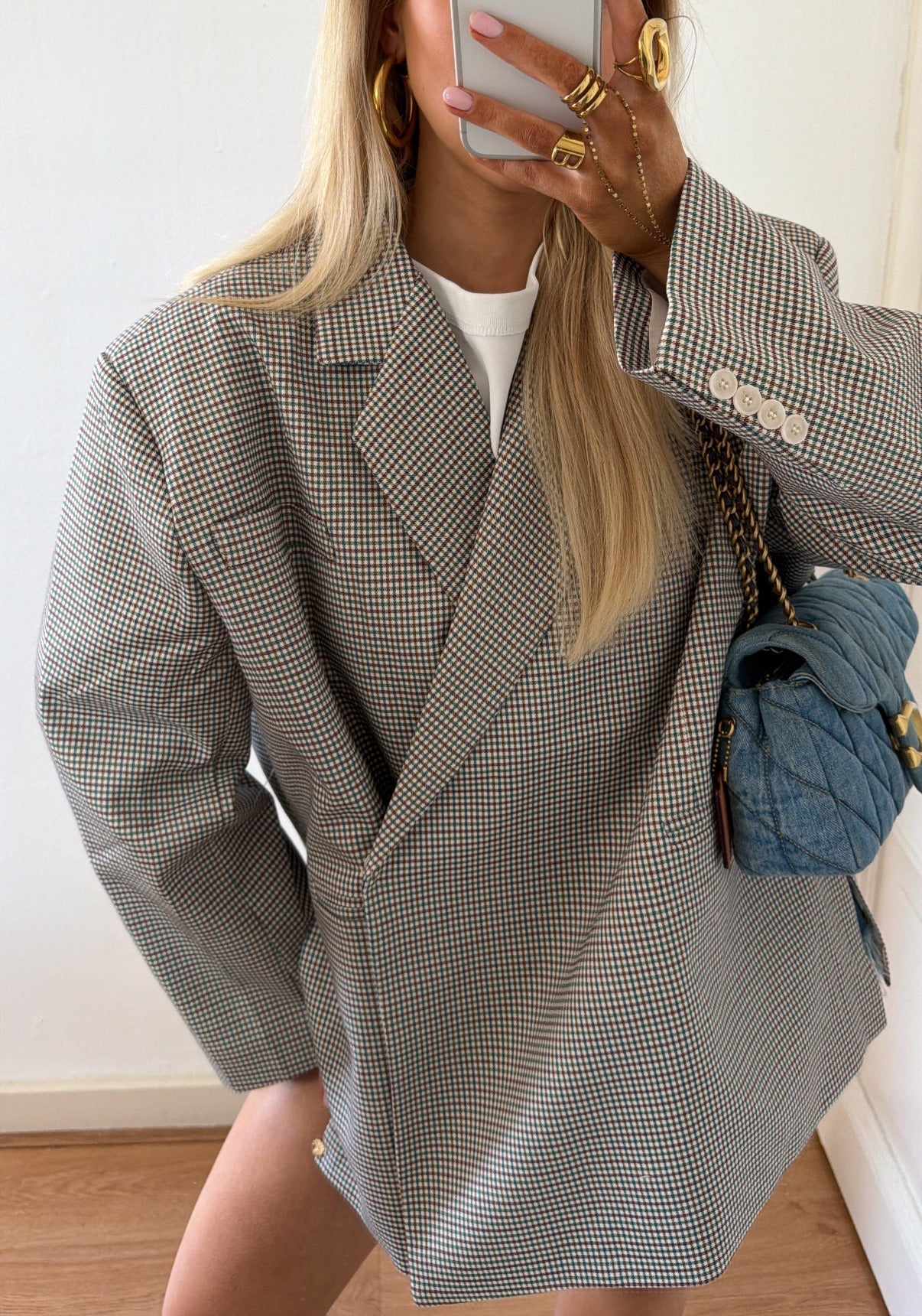 OVERSIZED BLAZER CHECKERED MULTICOLOR