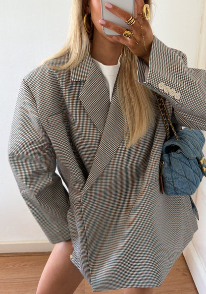 OVERSIZED BLAZER CHECKERED MULTICOLOR