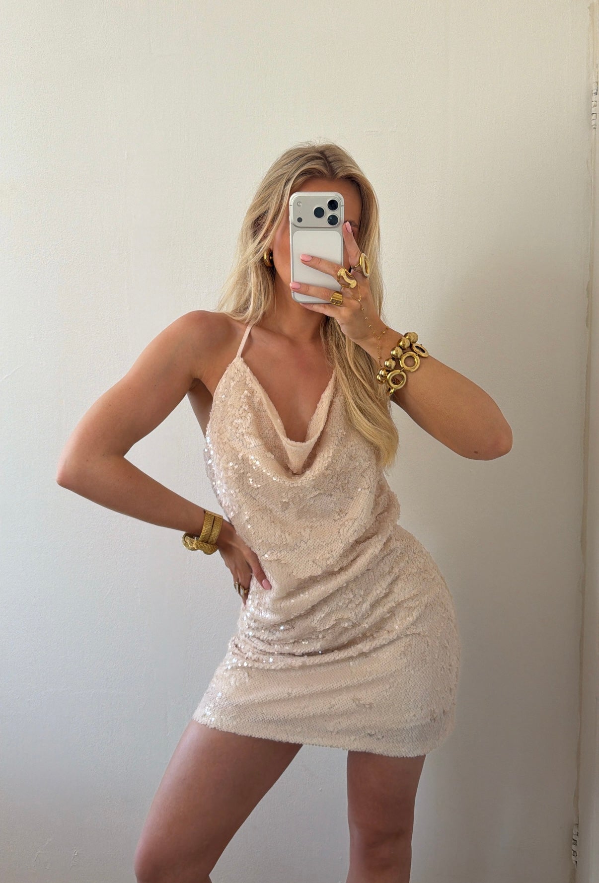 ECRU SPARKLE DRESS