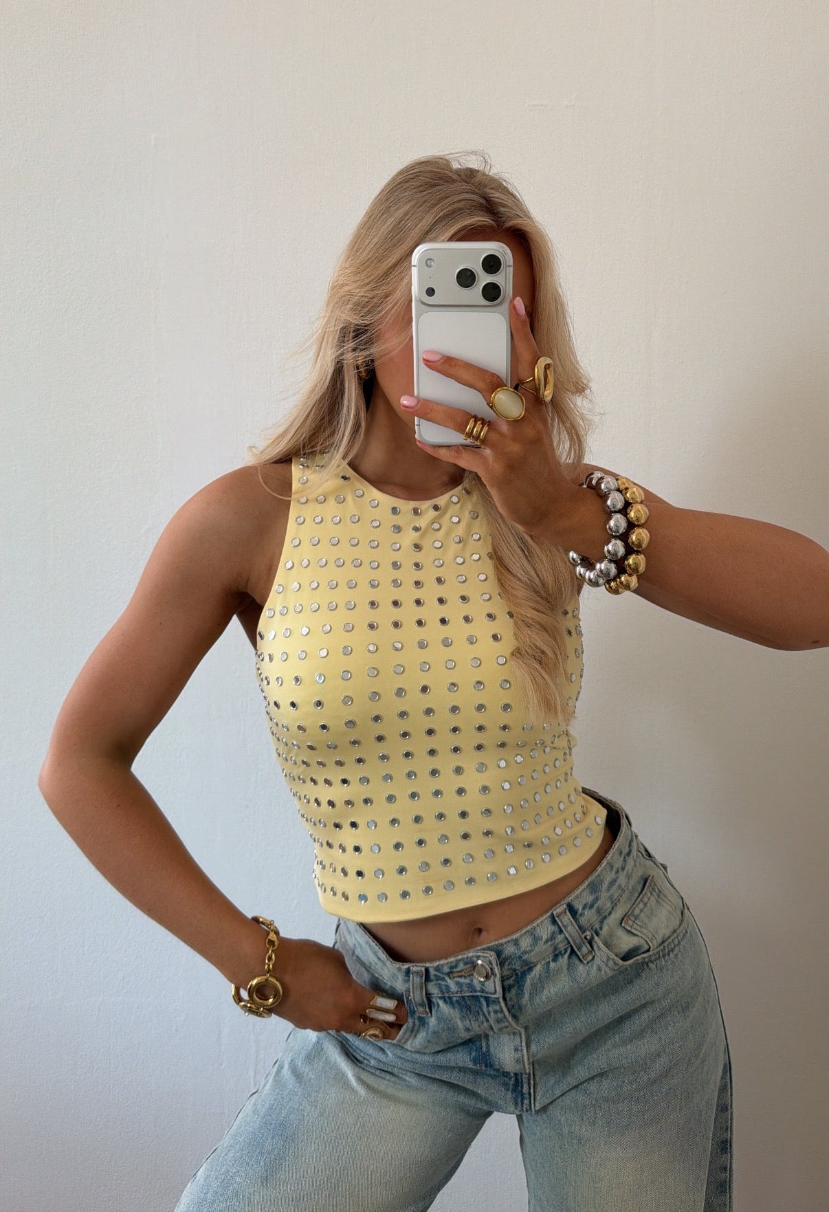 MIRROR MUSE TOP GEEL