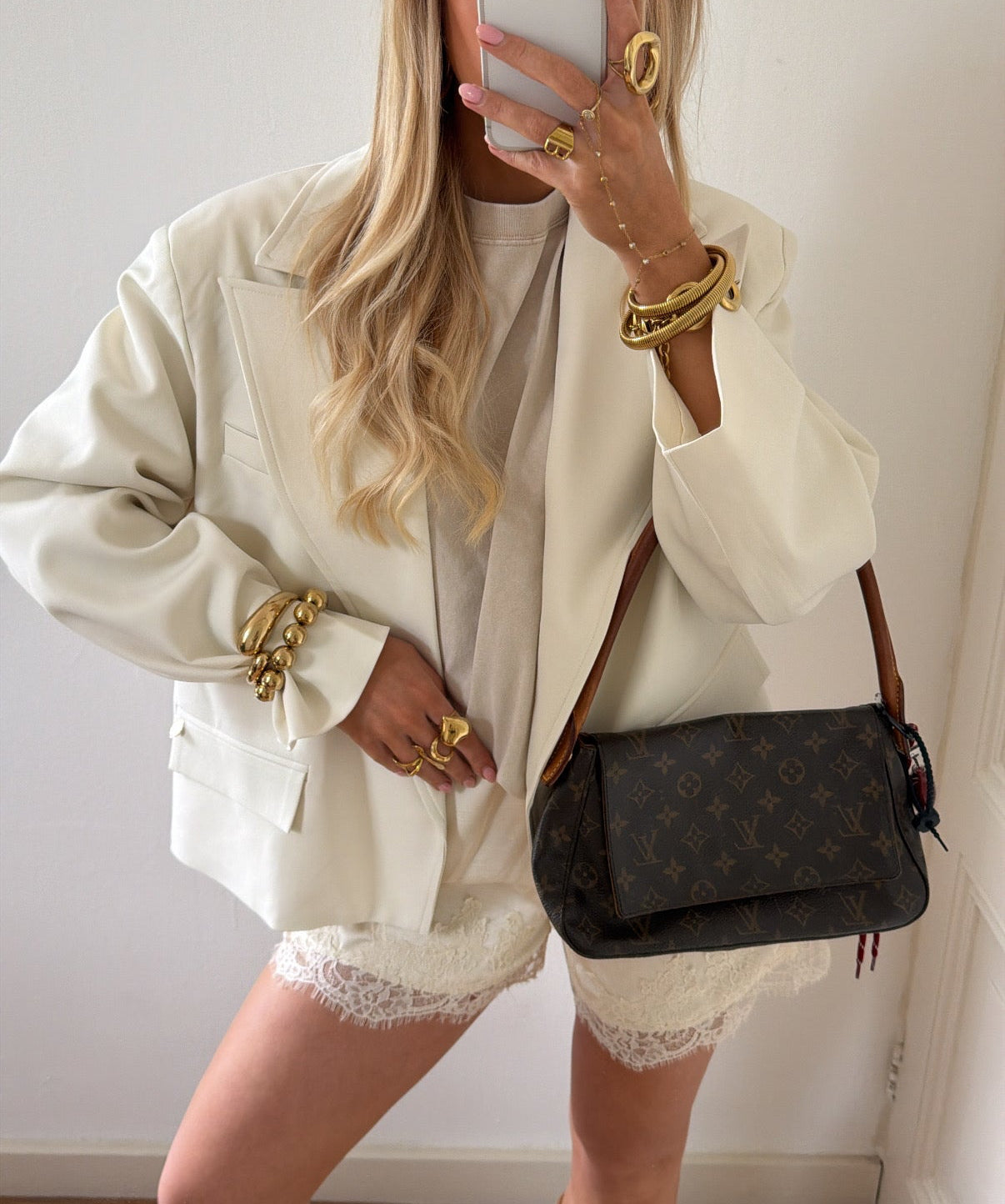CROPPED BLAZER ECRU