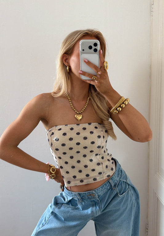 Dot pailletten top
