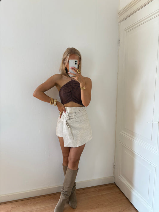 Linnen skort - beige