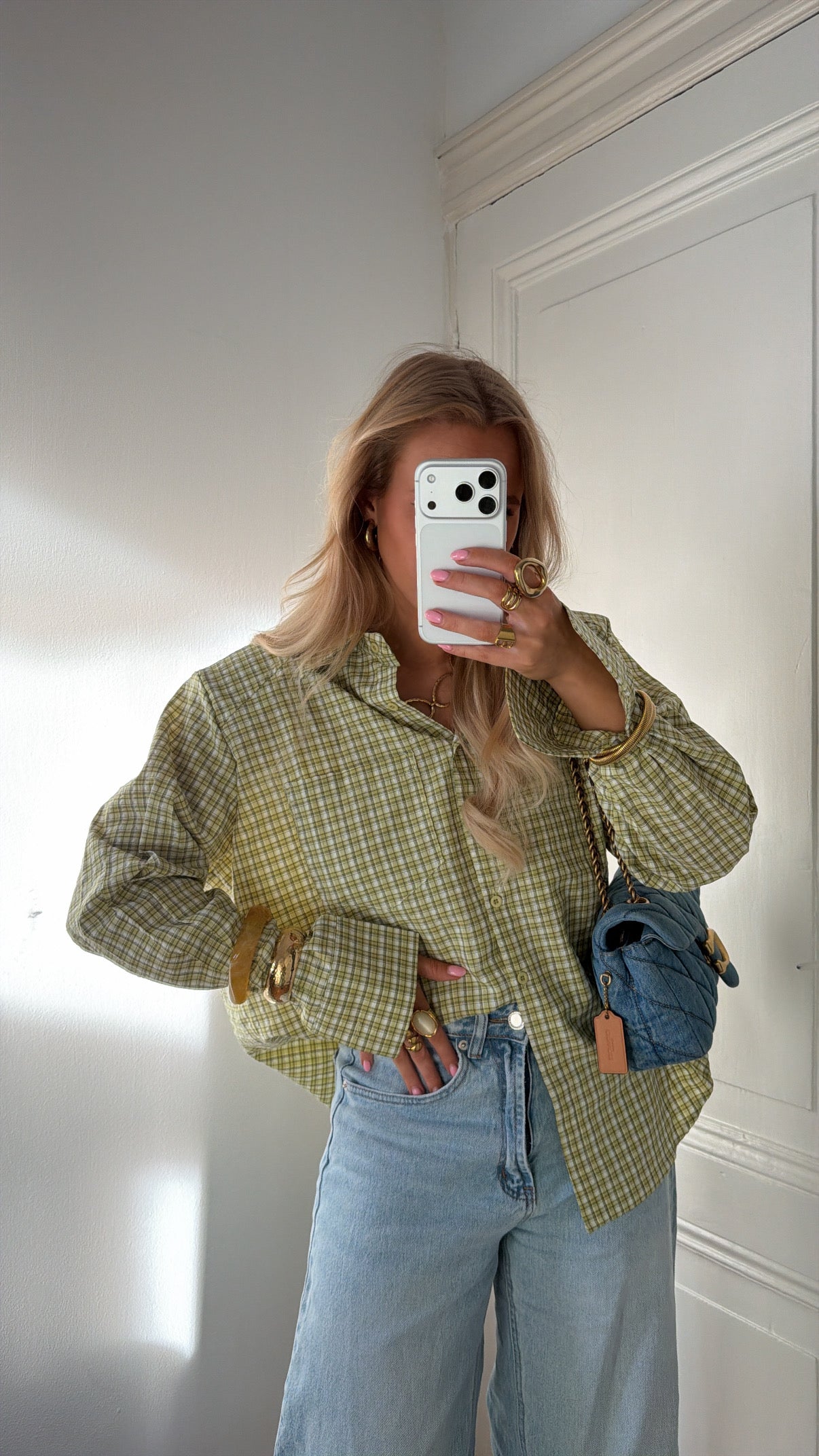 Chiara checkered blouse groen