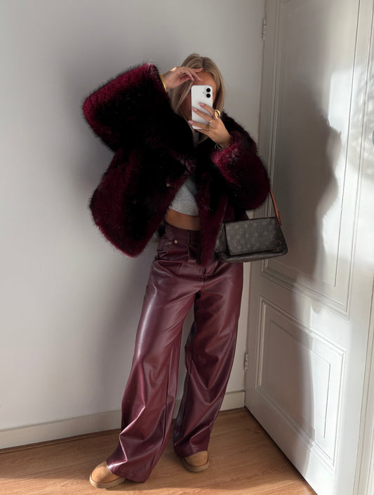 Fenne faux fur jacket rood
