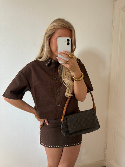 Benthe studs skirt bruin