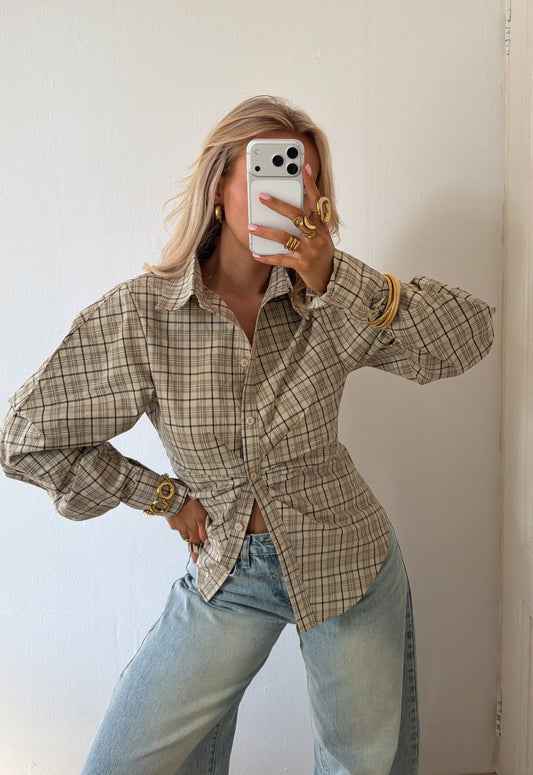 Bo getailleerde checkered blouse