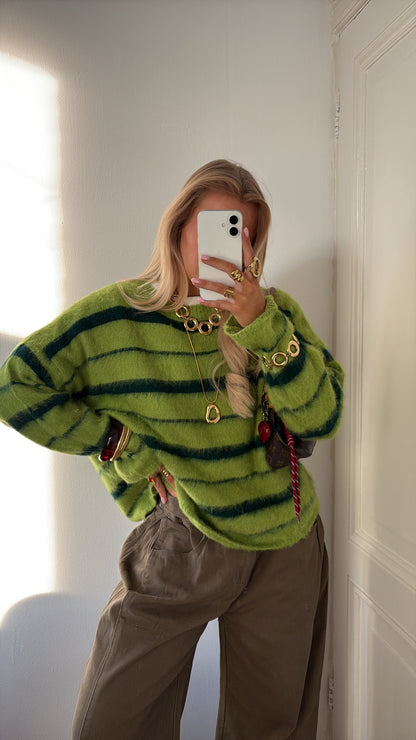 Ruby striped knit groen/donker groen