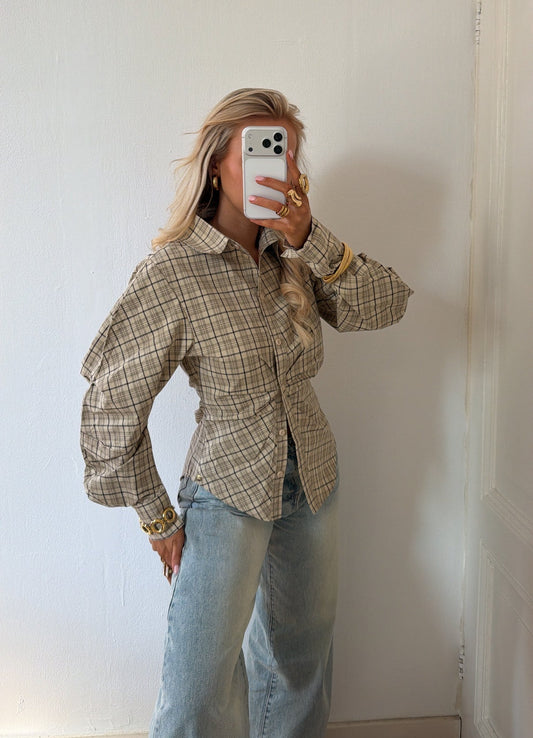 Bo getailleerde checkered blouse