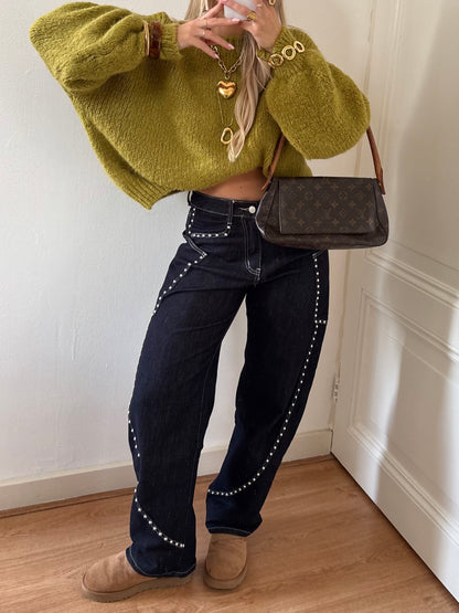 Stacey balloon studs jeans