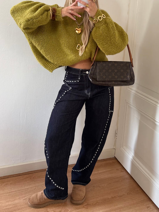 Stacey balloon studs jeans