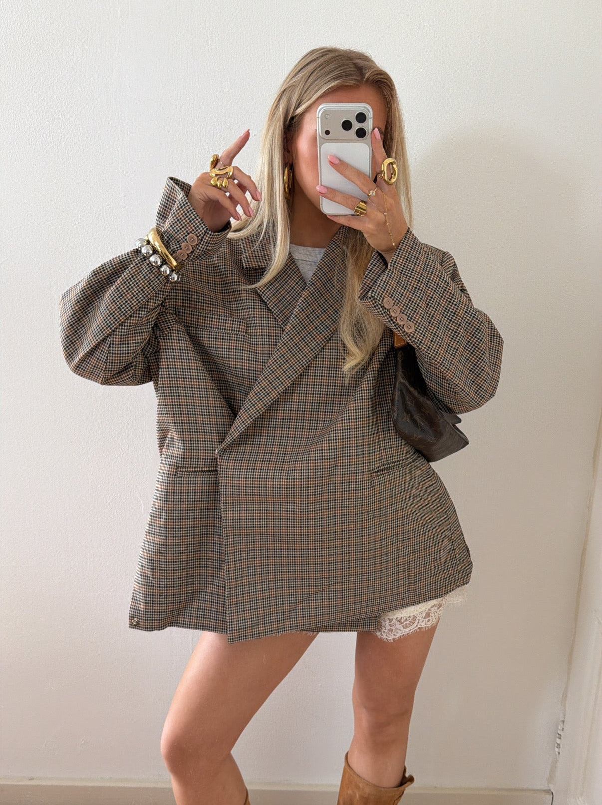 OVERSIZED BLAZER CHECKERED BRUIN