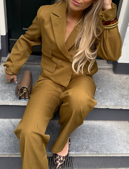 Robin cropped blazer groen