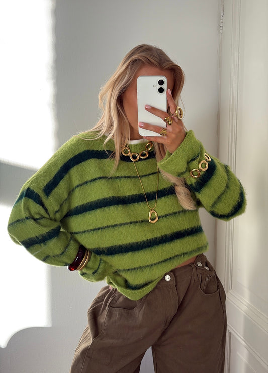 Ruby striped knit groen/donker groen