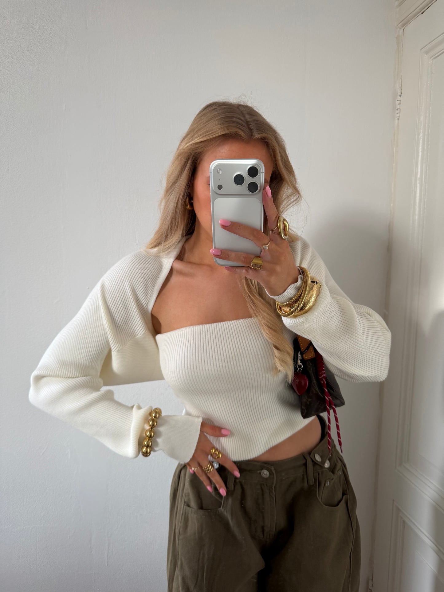 Tara tube top + vestje creme