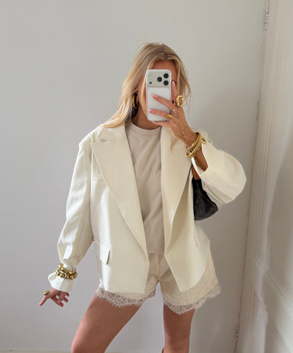 CROPPED BLAZER ECRU