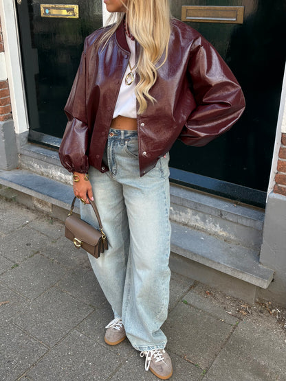 Britt bomberjack - burgundy