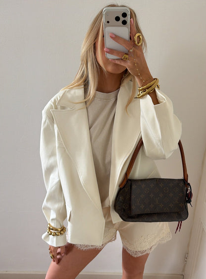 CROPPED BLAZER ECRU