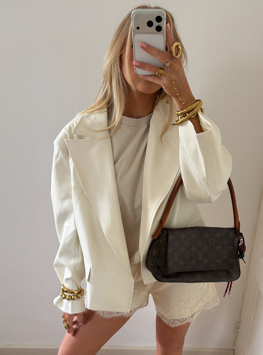 CROPPED BLAZER ECRU