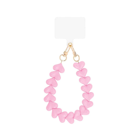 Telefoonkoordje heart - pink