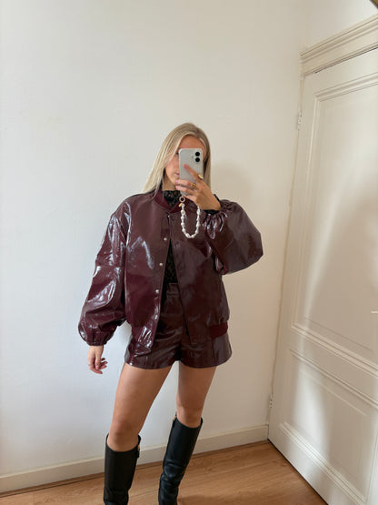 Leather jack - burgundy