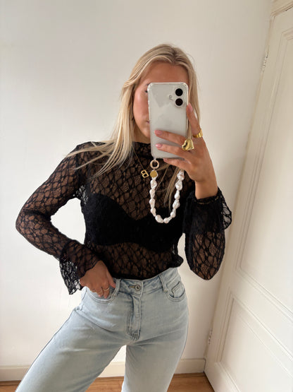 Lace top - black